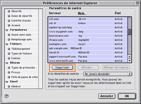 Préférence IE Mac